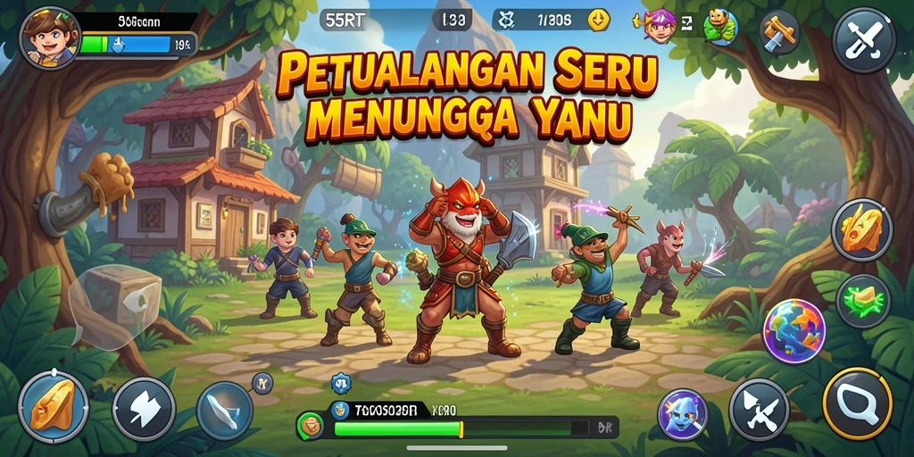 Screenshot menunjukkan momen mendebarkan dalam gameplay petualangan 55RT.