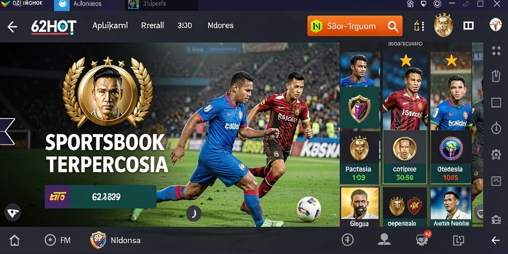 Tampilan utama gameplay Sportsbook 62HOT yang menarik.