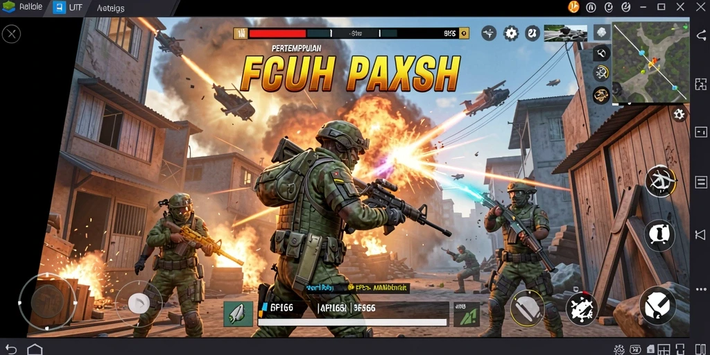 Screenshot menunjukkan aksi intens permainan FPS API66.
