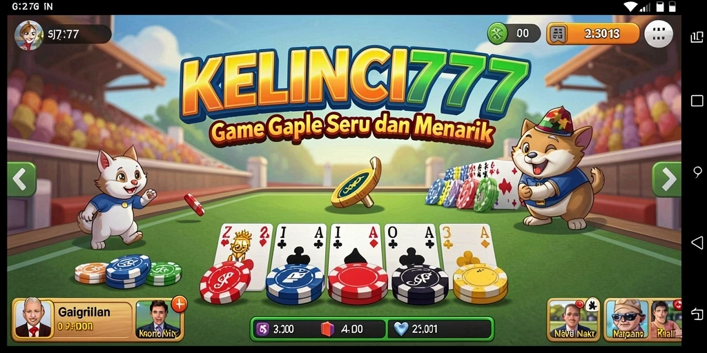 Screenshot gameplay KELINCI777 menunjukkan permainan Gaple yang seru.
