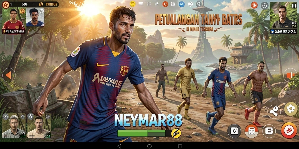 Screenshot gameplay NEYMAR88 menampilkan tampilan dunia terbuka yang luas.