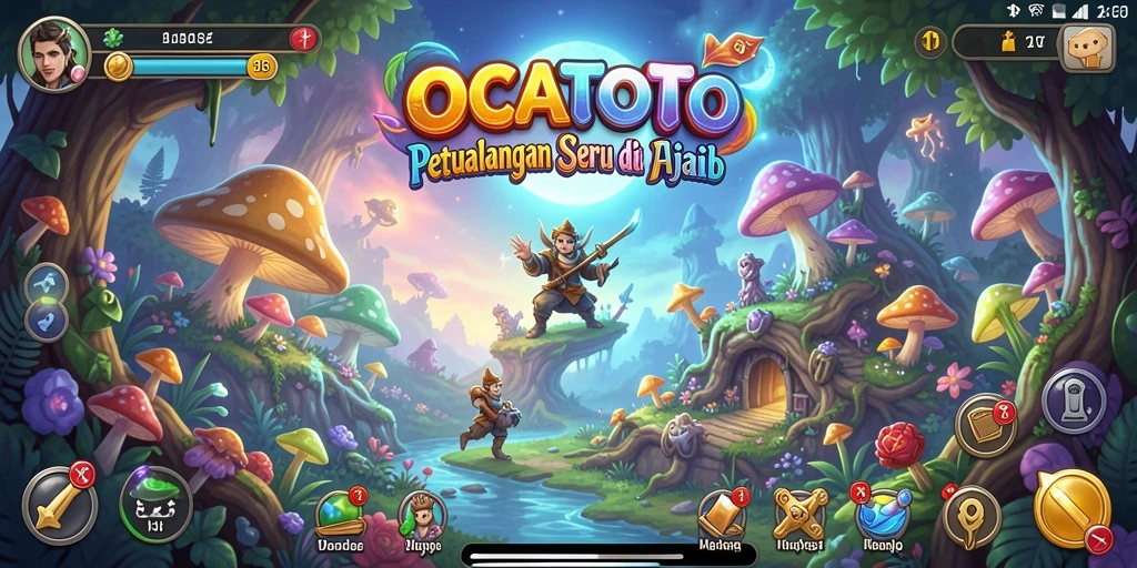 Tampilan gameplay OCATOTO yang mendebarkan dan penuh warna.