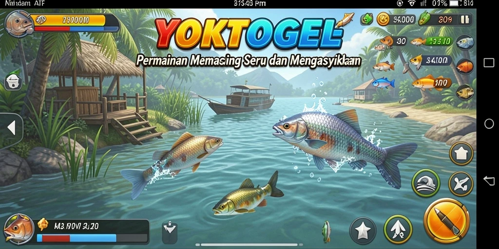 Tampilan gameplay YOKTOGEL yang seru dan mendebarkan saat memancing.